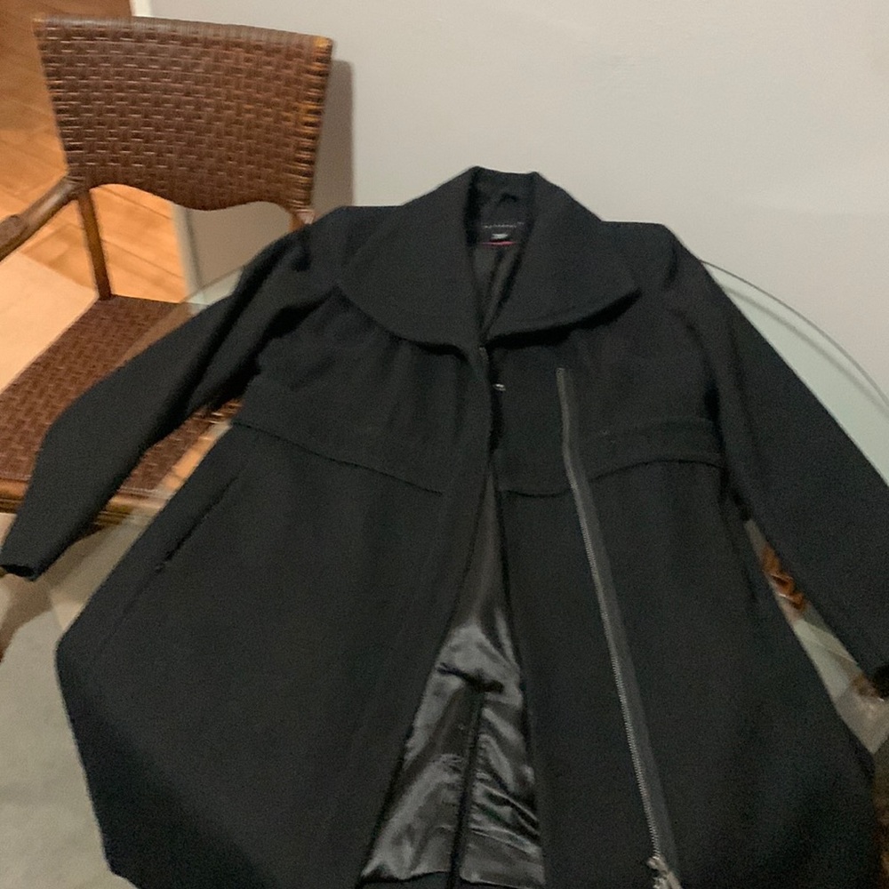 ￼ Beautiful black long length pea coat in excellent condition